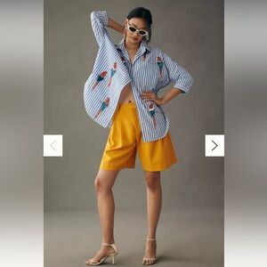 Anthropologie Maeve Parrot Buttondown Shirt Size XS/Small